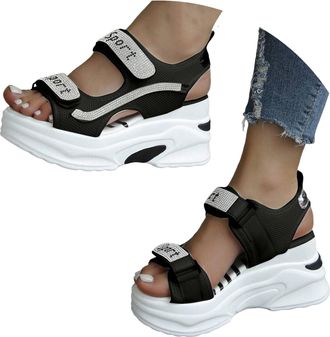 Generic Breathable Mesh Platform Sandals Women,Womens Comfortable Orthopedic Sandals Arch Support Ladies Walking Sport Athletic Sandals Open Toe Slip On Plant