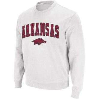 Colosseum Mens Colosseum White Arkansas Razorbacks Arch & Logo Crew Neck Sweatshirt at Nordstrom, Size Xx-Large