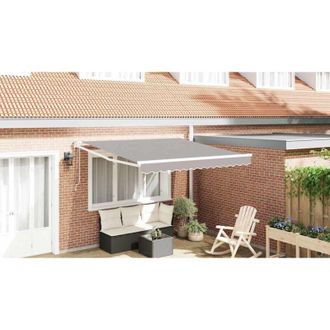 vidaXL Toldo Retr&aacute;ctil Gris Claro 350 X 250 Cm Tela Vidaxl