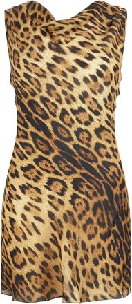 Roberto Cavalli Abito corto con stampa - Marrone