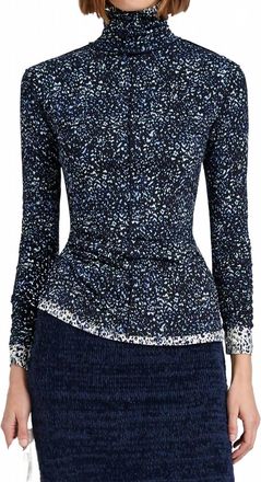 Proenza Schouler Audrey Long Sleeve Turtleneck Top In Cheetah Jersey