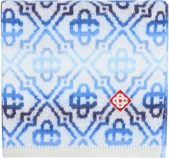 Casablanca Space Dye Monogram Sjaal - unisex - Wintersjaals - Blauw - ONE Size - Wol - Accessoires