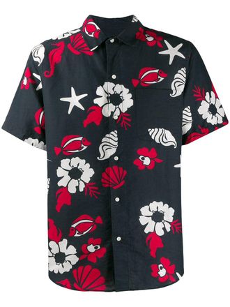 Thom Browne RWB Multi Heavy Voile Short Sleeve Shirt - men - Cotton/Linen/Flax - 1 - Blue