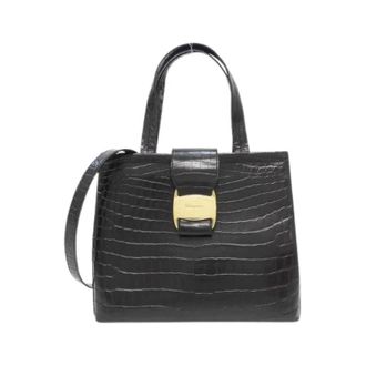 Ferragamo Pre-owned Calf Shoulder Bag - Dames - Pre-owned - Zwart - Maat: ONE Size Leer