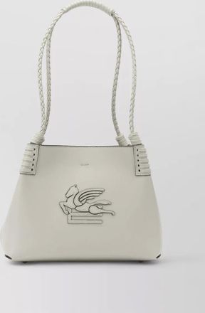 Etro braided handle structured shoulder bag
