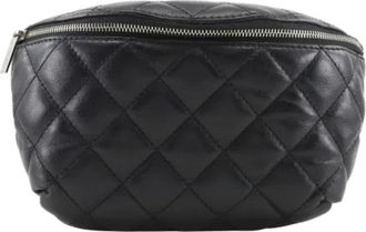 Chanel Pre-owned Leather chanel-bags - Dames - Vintage Heuptassen - Zwart - ONE Size - Leer - Vintage