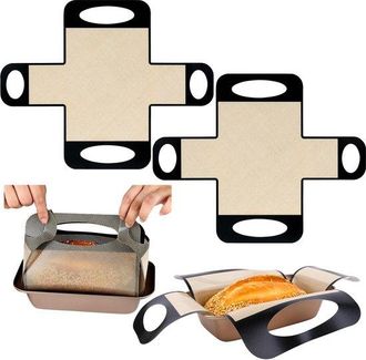 OEM Forros Silicona Moldes Pan, 2 Forros Reutilizables 4 Asas, Cintas Silicona Antiadherentes Aptas Alimentario, Adecuadas Moldes Pan 24 X 13 Cm 7 Kg
