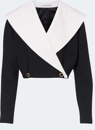Alessandra Rich Double-breasted wool-blend cr&ecirc;pe jacket