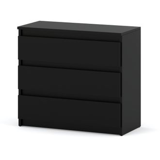OEM Cassettiera Nera Da 80 Cm, 3 Scomparti, Mobile Tv Per Soggiorno E Camera Da Letto