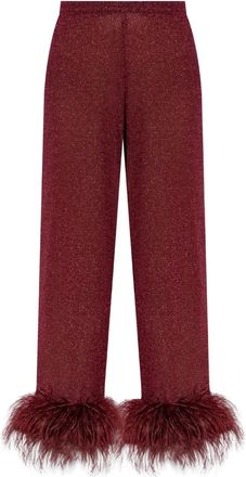 Oséree Pantaloni Plumage con piume - Rosso