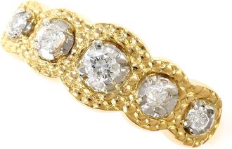 C&A White Gold Yellow Gold Yellow Gold (18K) White Gold (18K) Band Ring (Pre-Owned)