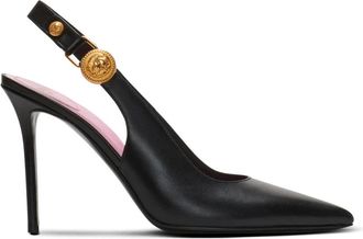 Balmain Eva slingbacks van kalfsleer - Dames - Pumps - Zwart - 37 1/2 EU - Leer - Schoenen