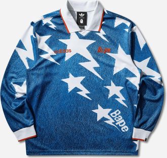 adidas BAPE LSL STAR Jersey Medium Blue Denim