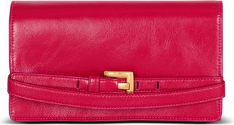 Balmain Shuffle kalfsleren portemonnee met ketting - Dames - Schoudertassen - Roze - ONE Size - Leer - Tassen