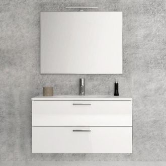 Savini Mobile Da Bagno Composizione Alice Bianco Lucido 80 Cm