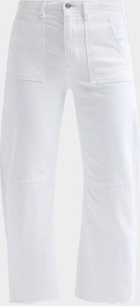 LE JEAN Petite Stretch-Cotton Barrel Jeans