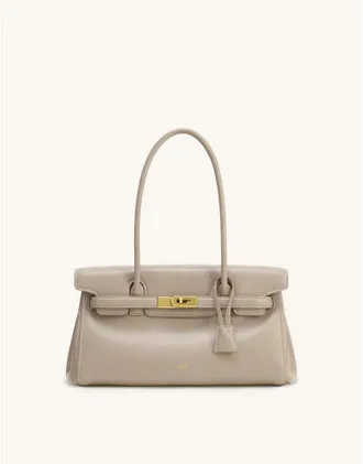 JW PEI Yara tote bag in grigio albicocca in camoscio sintetico