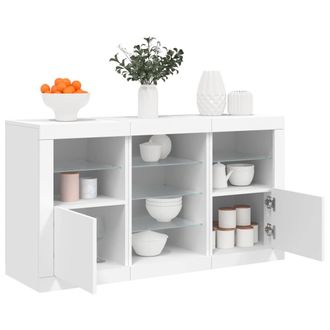 vidaXL Aparador Con Luces Led Blanco 123x37x67 Cm Vidaxl