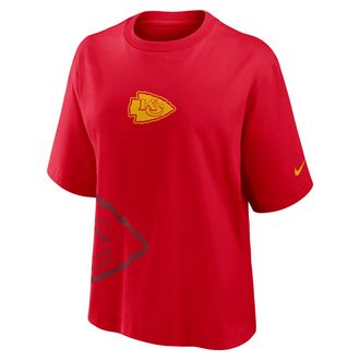 Nike Kansas City Chiefs Boxy Nike Womens NFL T-Shirt in Red | 01CM65N7G-KK1