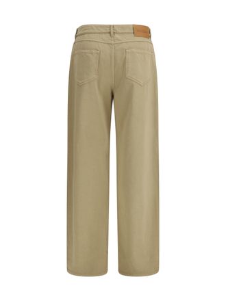 Max Mara Cotton Satin Baggy Trousers - Beige