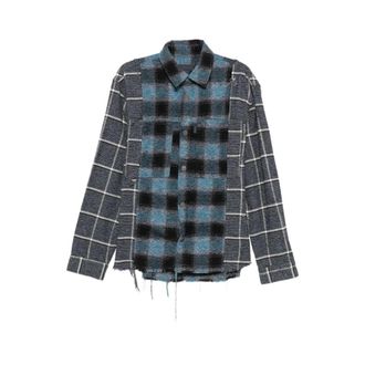 Haikure Shirt met rafelrand - Heren - Casual Overhemden - Blauw - S - Overhemden
