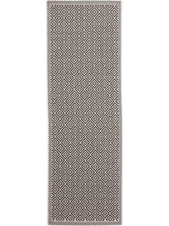 benuta Alfombra de pasillo exterior blanco y negro 80x240