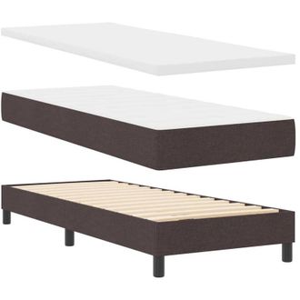 vidaXL Cama Box Spring Con Colch&oacute;n Marr&oacute;n Oscuro 80 X 200 Cm Vidaxl
