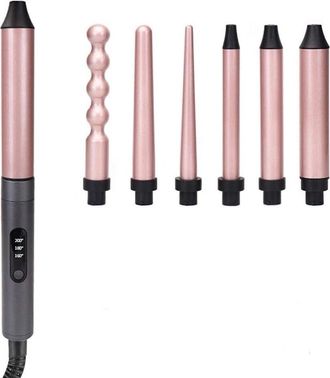 Trade Shop Trade Shop - Set Arricciacapelli 7in1 Ferro Professionale Intercambiabile Strumento Per Styling Capelli