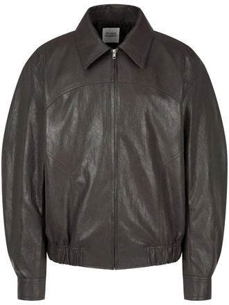 TOMBOY faux-leather bomber jacket - Brown