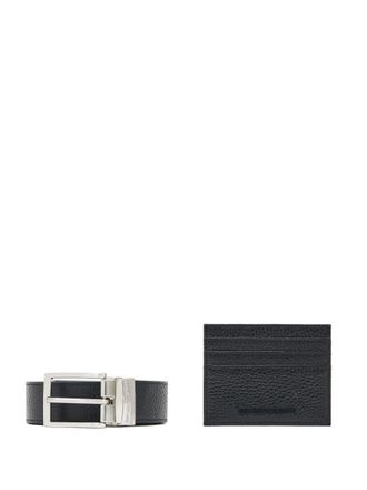 Emporio Armani leren kaartetui en riemset