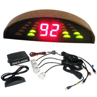 Trade Shop Trade Shop - Kit 4 Sensori Di Parcheggio Con Display Led Wireless Suono Fresa Grigio