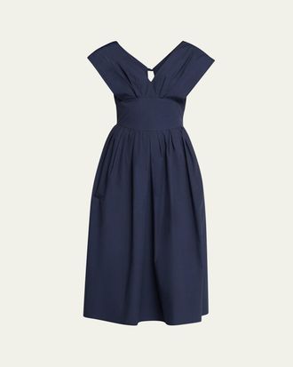 Rosie Assoulin In Full Bloom Pleated Taffeta Midi Dress