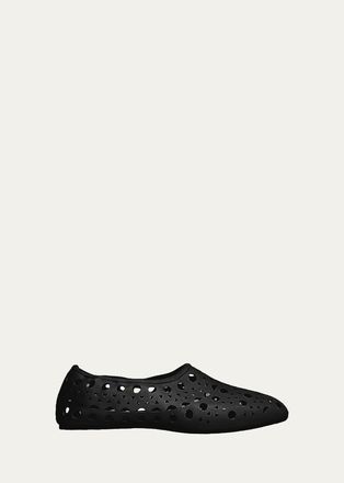 Alaia Neo Vienne Cutout Leather Ballerina Flats