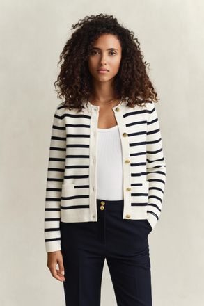 GANT Women Knitted Cotton Jacket (XXL) CREAM