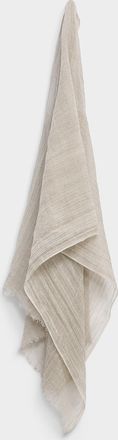 Simons Womens Frayed-edging linen-like lightweight scarf