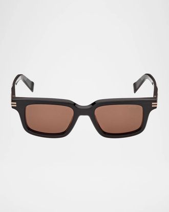 Ermenegildo Zegna Men & apos;s EZ0312 Acetate Square Sunglasses