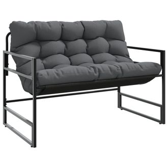 vidaXL Vidaxl - Panchina Da Giardino Con Cuscino Antracite 113 Cm In Acciaio