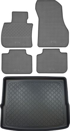 OEM Bmw X1 F48 Suv (5 Puertas) Desde 10/2015 Set - Alfombrillas De Goma Para Coche + Alfombrilla Para Maletero