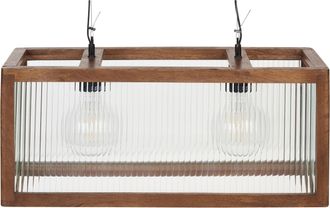 Beliani L&aacute;mpara De Techo De Madera De Mango Clara 151 Cm A Mano Pantalla Natural Penna