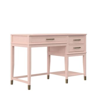 CosmoLiving by Cosmopolitan Escritorio con tablero elevable en efecto de madera rosa