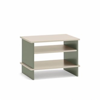 Teulat Mesita de noche 2 estantes arena y verde