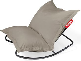 Fatboy Rock n Roll Lounge Chair, schwarz + Original Outdoor Sitzsack, grey taupe