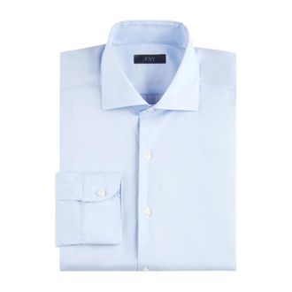Fay Stretch Katoenen Overhemd - Heren - Zakelijke Overhemden - Blauw - 3XL - Katoen - Overhemden