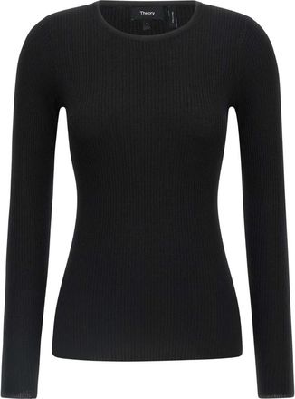 Theory Ronde hals gebreide kleding - Dames - Ronde hals truien - Zwart - M - Wol - Truien & Vesten