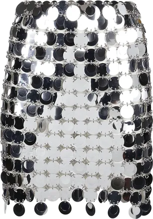 Paco Rabanne Polyester Reflective Chainmail Mini Skirt
