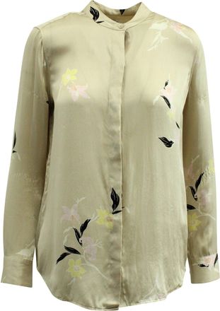 Equipment Floral Print Blouse in Beige Silk