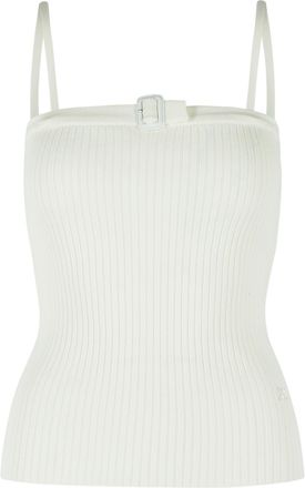 Courr&egrave;ges Tanktop Buckle aus wei&szlig;er Viskosemischung