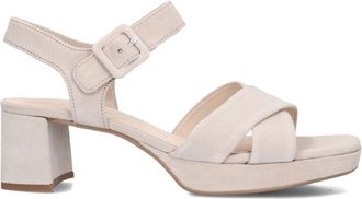 Gabor Elegante Beige Sandalen Model 953 - Dames - Sandalen met hakken - Beige - 40 EU - Su&egrave;de - Schoenen