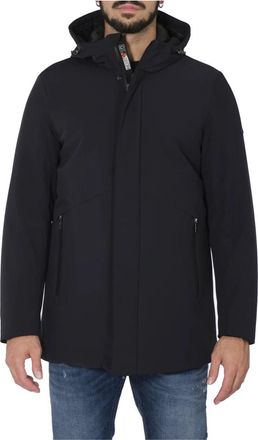 H&egrave;SKIMO Lange jas met capuchon van softshell - Heren - Parka Jassen - Blauw - 3XL - Jassen