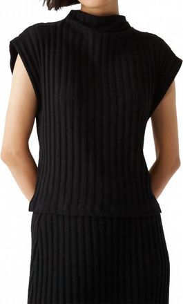 Michael Stars Nara Mock Neck Top In Black